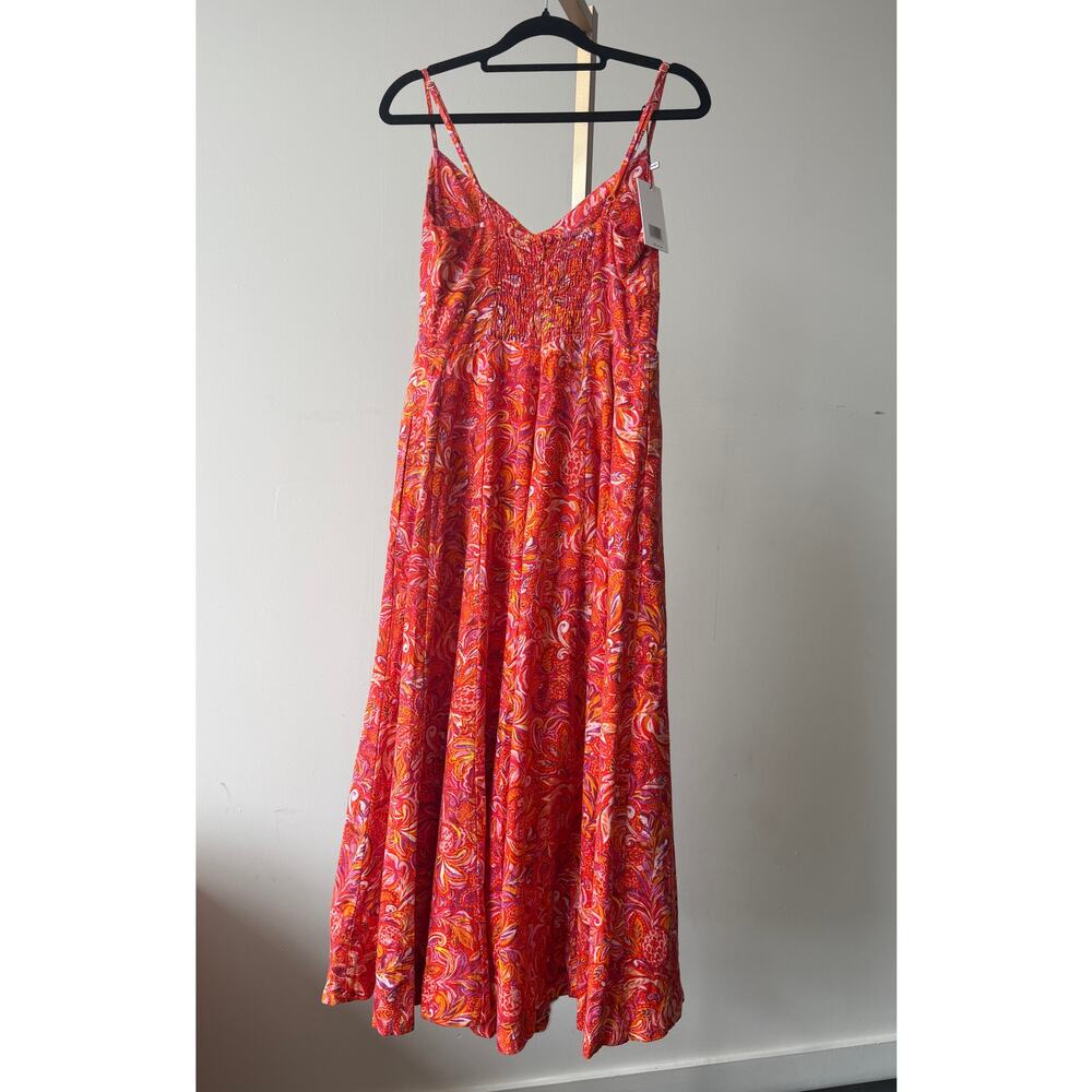 Jason Wu Red Linen Blend Floral Dress with Pockets Size XS NWT - Picture 2 of 16